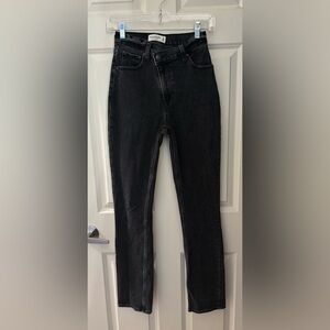 Abercrombie Curve Love 90s Slim Straight High Rise Crossover Jeans, 24/00